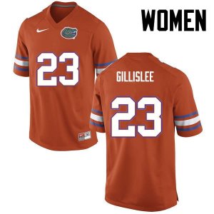 Women's Florida Gators #23 Mike Gillislee NCAA Nike Orange Authentic Stitched College Football Jersey TZW0562UU